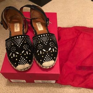 Valentino rockstud espadrille 36 black